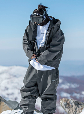 John snow男女情侣双单板滑雪服套装潮牌韩国宽松防水保暖滑雪裤