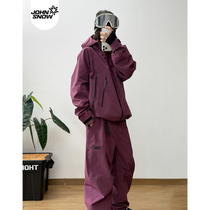 John snow滑雪服套装女款男单板3L专业防水防风26新款硬壳冲锋衣