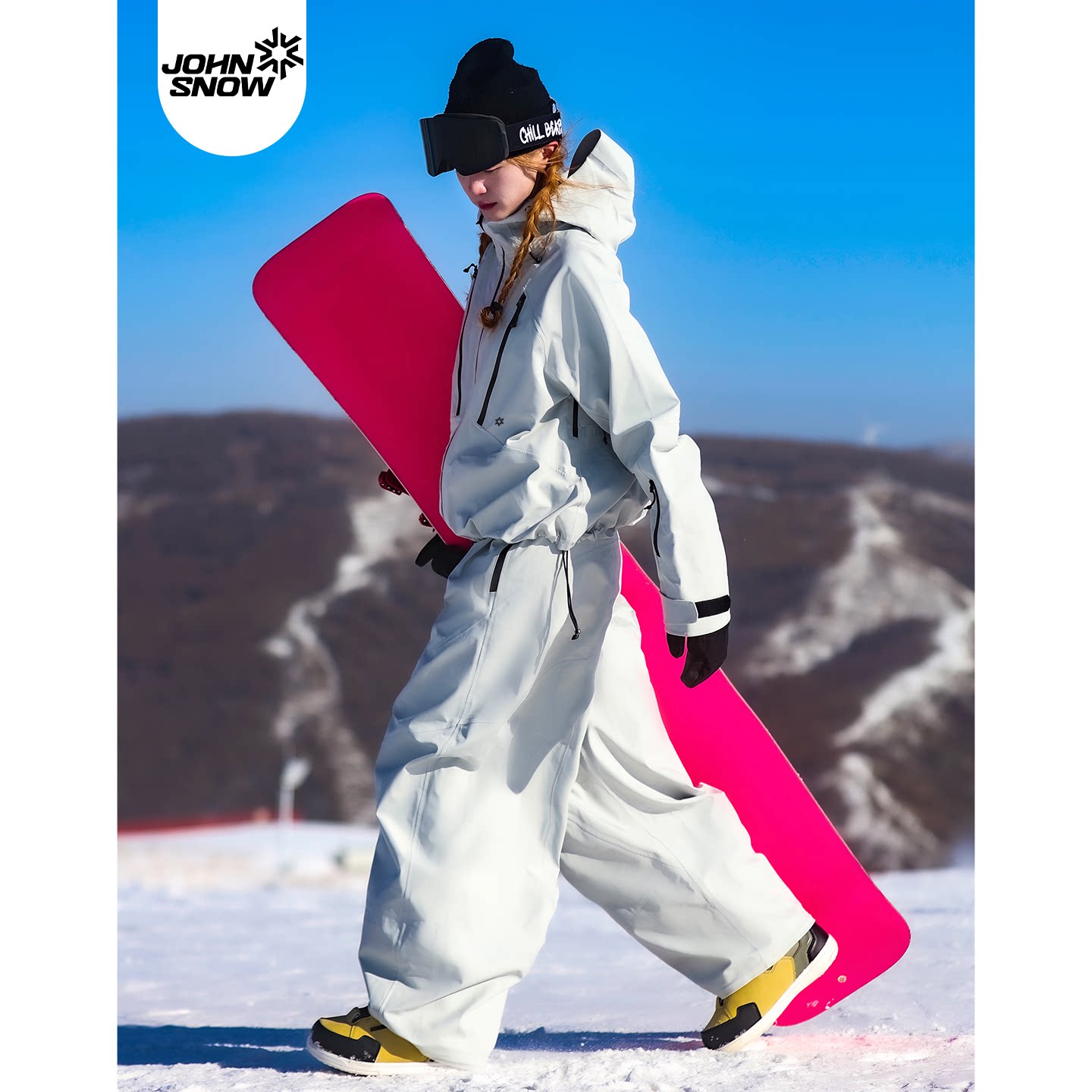 John snow硬壳滑雪服套装女防水防风全压胶冬季户外装备衣裤套装