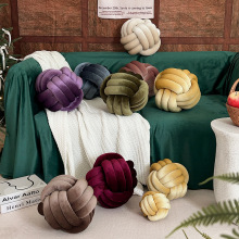 ins打结抱枕沙发客厅靠枕金丝绒编织球形抱枕样板间高级装饰靠垫