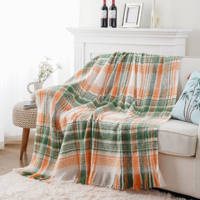 Nordic-style colorful checkered blankets, sofa blankets, autumn and winter blankets, office nap blankets, and blankets at the end of the bed thumbnail 2