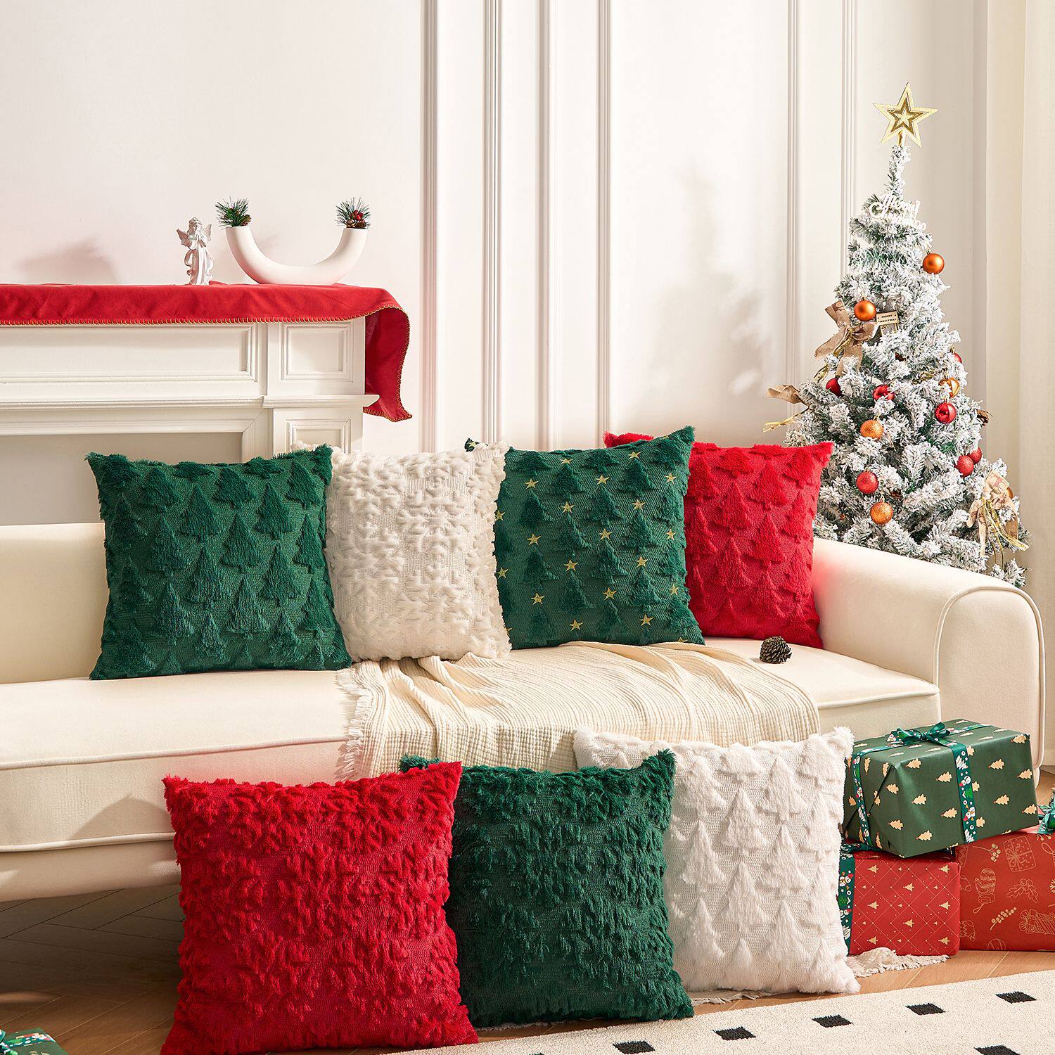 圣诞树节日靠枕圣诞节装饰抱枕