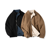 NATIVEWELL羊毛混纺夹克哈灵顿颗粒质感拉绒内里秋冬温暖微宽松