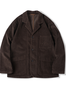 NATIVEWELL宽松灯芯绒西服日企8w全棉面料宽舒版型工装