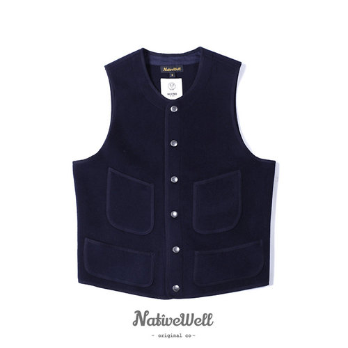 NATIVEWELL羊毛澳洲布朗四袋马甲