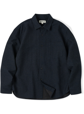 NATIVEWELL美丽诺羊毛混纺长袖衬衫肌理凹凸质感厚款