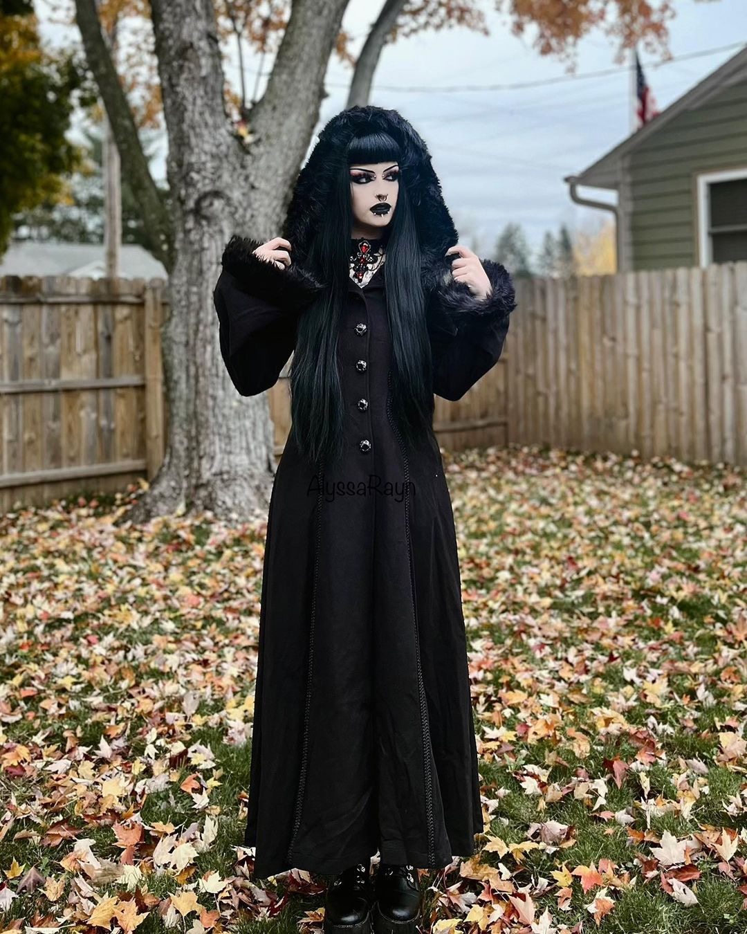 海外代购PUNK 哥特暗黑系设计款式哥特毛呢外套冬季加厚外套大衣