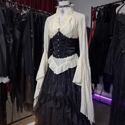 DARKINLOVE哥特女装大V领衬衫