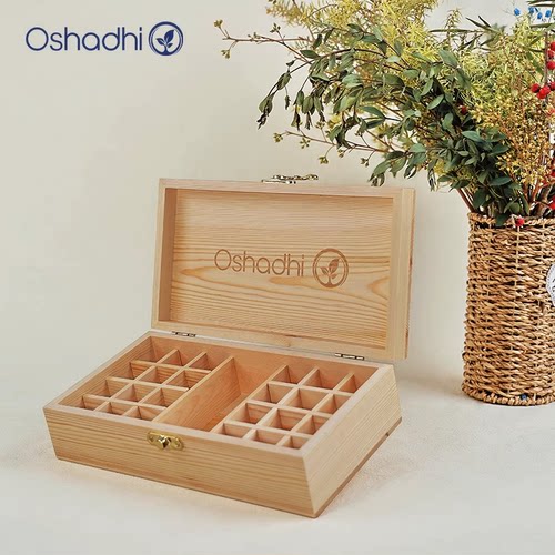新品！德国O家Oshadhi单方精油木盒收纳盒精油木箱精油收纳箱25孔