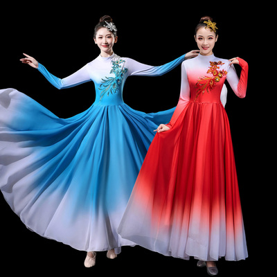 开场舞大摆裙新款大气歌伴舞演出服成人广场舞服装女现代舞合唱服