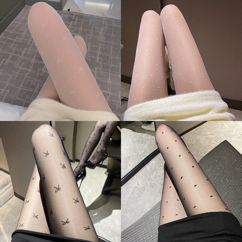 蝴蝶结黑丝女0D性感纯欲白丝打底袜印花防勾丝光腿神器连裤袜黑色,女士内衣/男士内衣/家居服,连裤袜/打底袜,淘宝优惠券,粉丝福利购,淘宝优惠卷