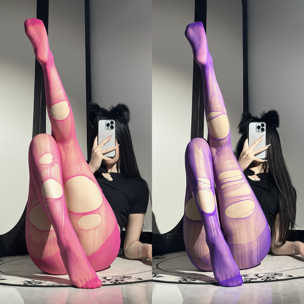 纯欲手撕一次性免脱丝袜超薄