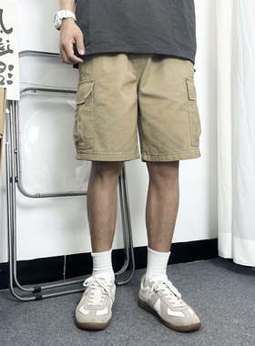 Mmel 工装短裤男日系复古2025夏季新款宽松百搭潮牌五分裤休闲裤