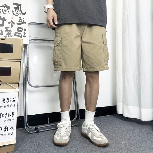 Mmel 工装短裤男日系复古2025夏季新款宽松百搭潮牌五分裤休闲裤