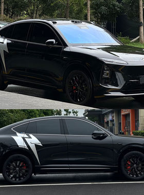 适用于蔚来ec6车贴拉花ET9 ET7 EC7 车身贴纸闪电贴叶子板装饰贴