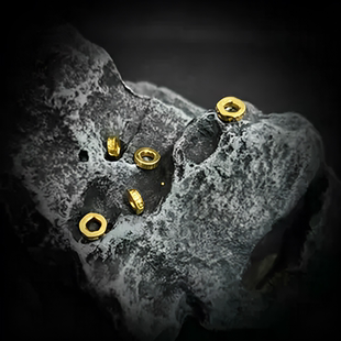 【金屿银】足金999金包银文玩实心吉言盘缠手持实心垫片diy配饰