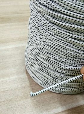 窗帘配件 4mm灰色粗拉绳木珠子拉链 绑绳 竹木帘配件 竹卷帘垂绳