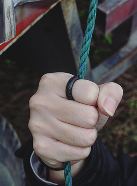 欧美潮牌戒指时尚复古车胎纹个性指环创意情侣对戒男女尾戒饰品