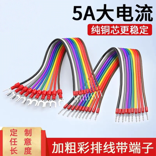 纯铜0.5平方10P杜邦线U型管型端子排线单片机PLC控制0.75二次电源