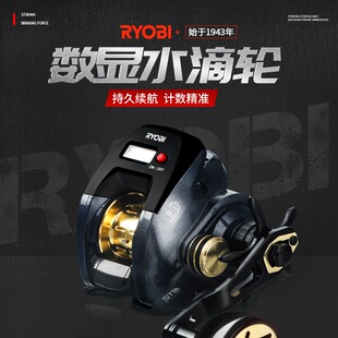 利优比基点10轴带灯数显轮海钓船钓轮鼓轮近海钓水滴轮防海水渔轮