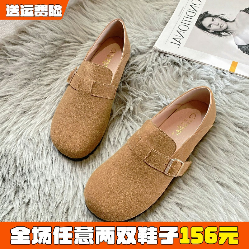 法式复古勃肯鞋女平底单鞋