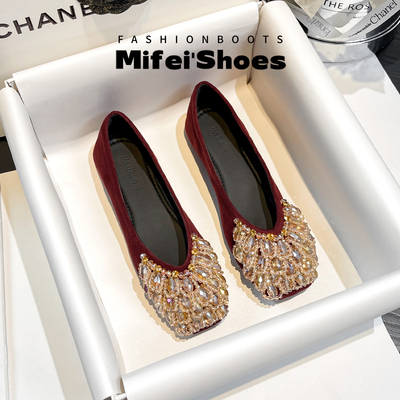 【免费试穿】超重工水钻平底单鞋