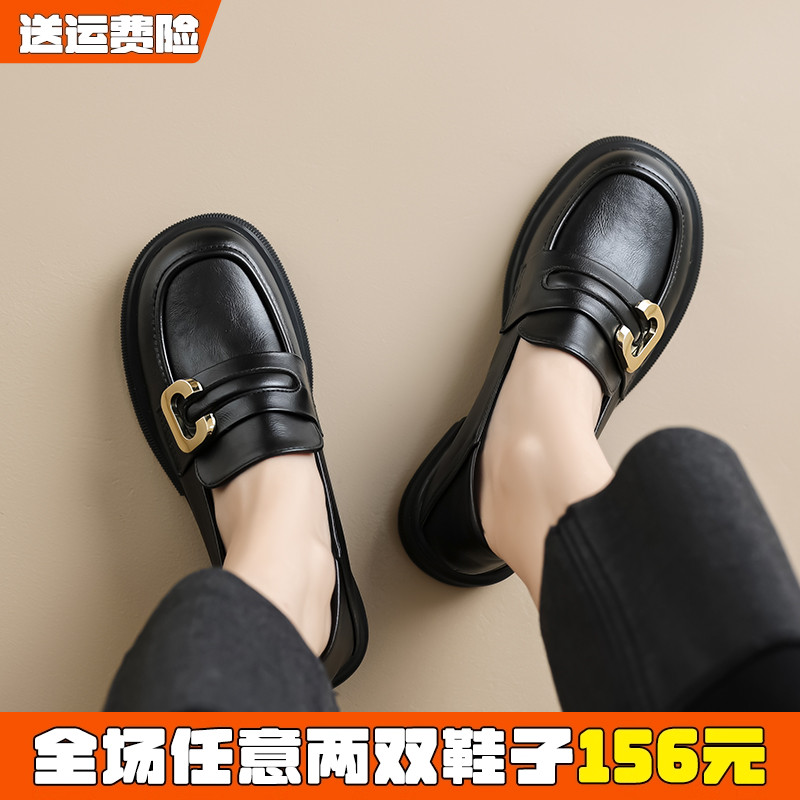 英伦风厚底小皮鞋乐福鞋
