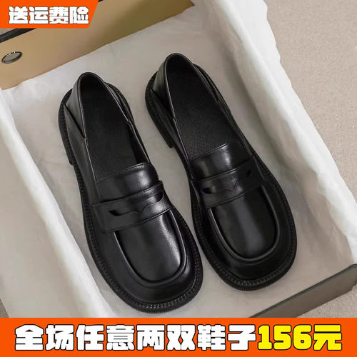 【免费试穿】黑色通勤小皮鞋女