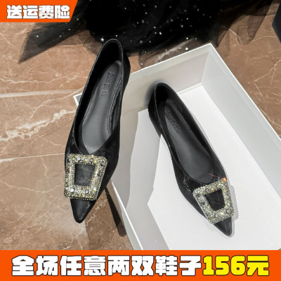 尖头平底单鞋女夏季百搭