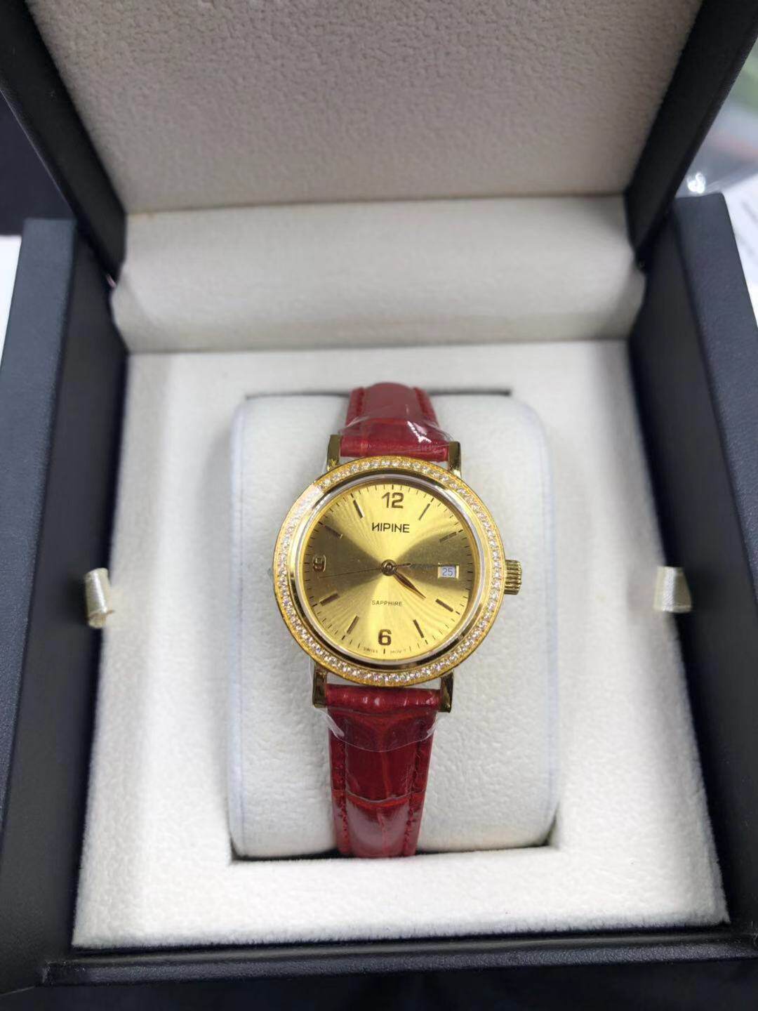 西普尼足金手表 纯金999 正品进口石英机芯防水女款金表 送女友