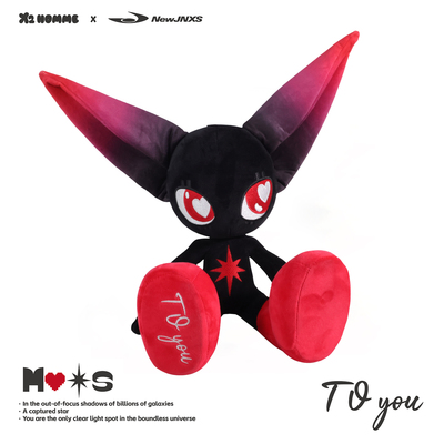 X2HOMME 联名江南先生MOOS黑红毛绒玩偶陪伴娃娃情人节限定公仔