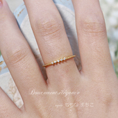 轻奢百搭碎钻小众戒指女 agete日系风镀金18k 极细极简 桃奈町