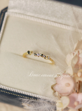 女生可爱甜美镀金18k开口指环