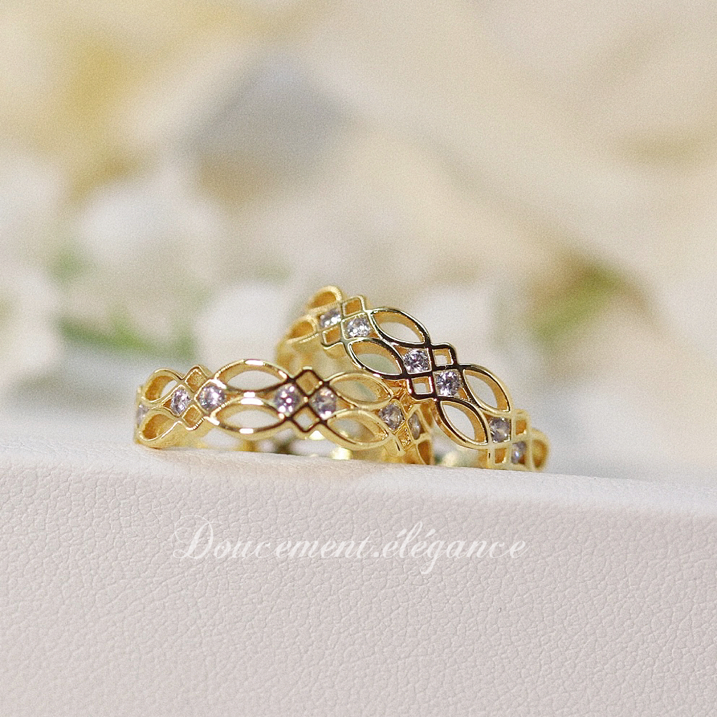 agete日系轻奢镀18k戒指女