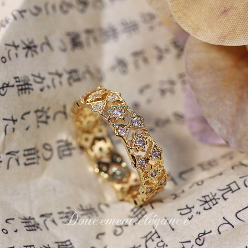 《稀有限定》桃奈町ag*t*日系轻奢镀金18k银座复古宫廷小众戒指女