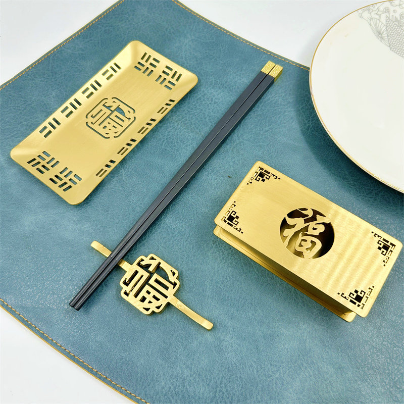 福字304不锈钢金色筷子架托商用酒店摆台餐具筷托汤匙架勺托,餐饮具,筷子架,淘宝优惠券,粉丝福利购,淘宝优惠卷