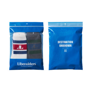 PACK LINE logo两双装 Liberaiders SOCKS 长袜24SW 官方直营