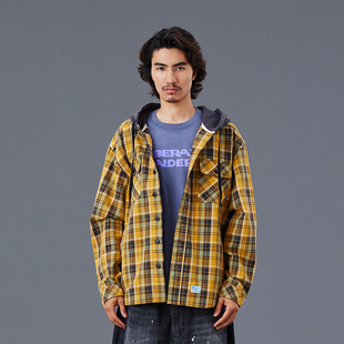 PLAID休闲格纹连帽衬衫 HOODED Liberaiders 外套25FW 官方直营
