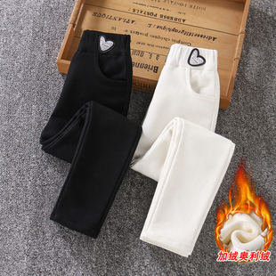 女童加绒裤子秋冬爆款一体绒靴裤弹力修身打底裤儿童铅笔小脚裤潮