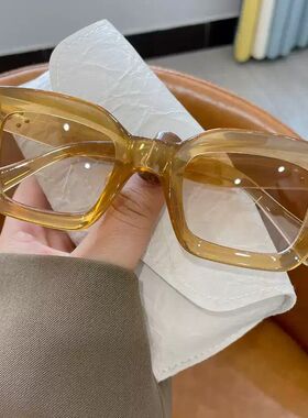 焦糖色墨绿色太阳镜欧美小众明星同款眼镜装饰男女墨镜潮牌嘻哈