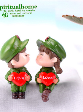 创意可爱情侣公仔 兵哥兵妹车载中控台小摆件 网红汽车车载用品