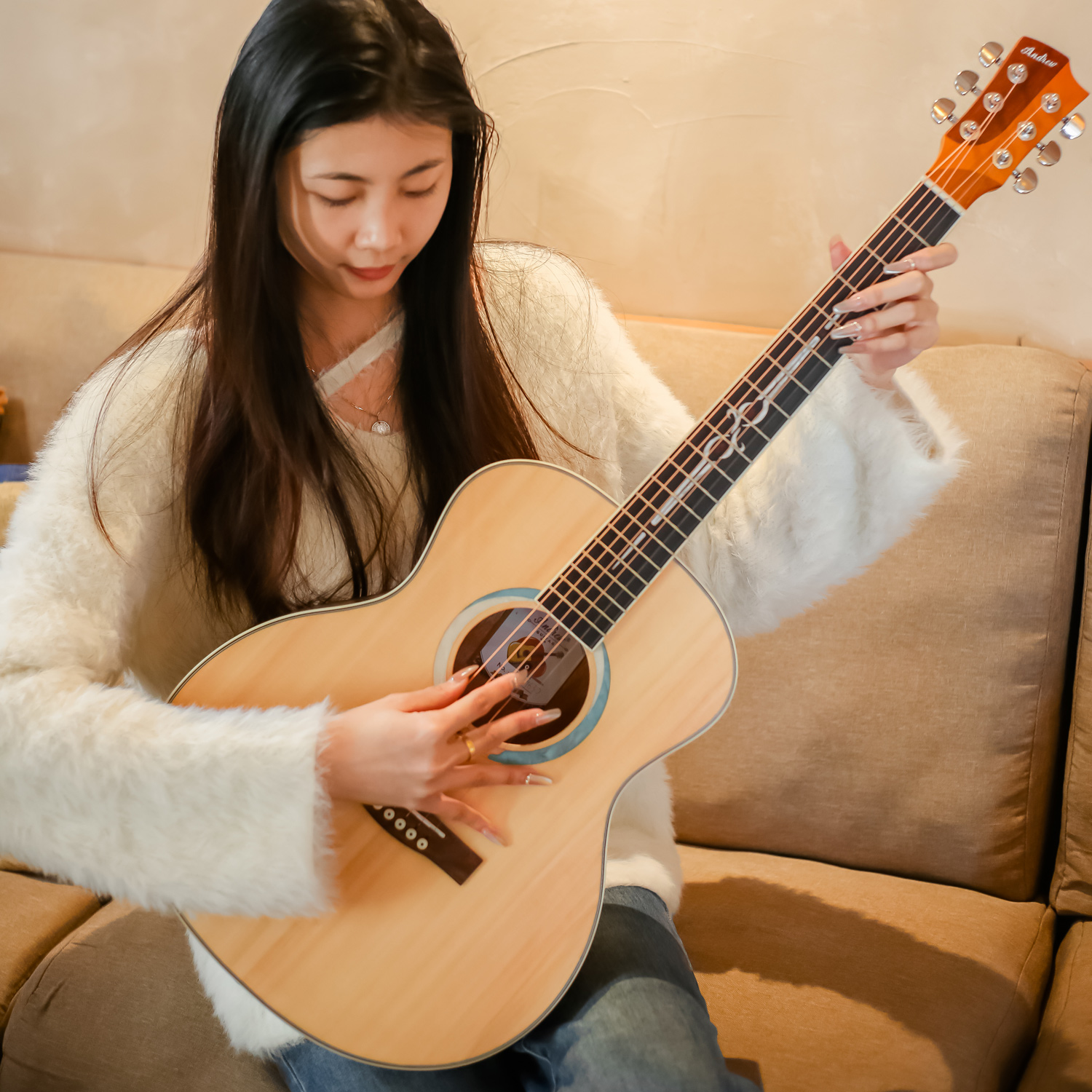 安德鲁20专业面单云杉民谣吉他