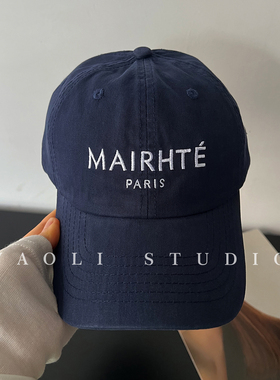 YAOLI美式复古MAIR刺绣棒球帽子女韩系遮阳大头围显脸小鸭舌帽男