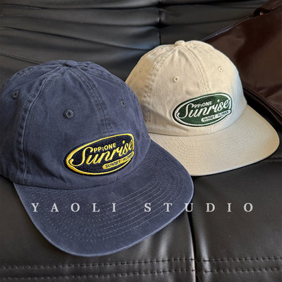 YAOLI美式复古sunrise刺绣平沿棒球帽子女户外遮阳街头鸭舌帽男潮