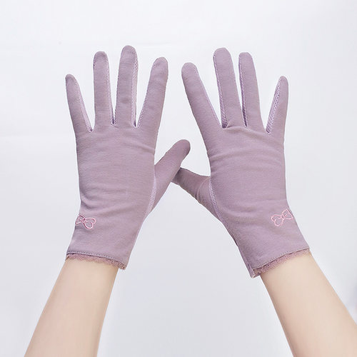 薄款纯棉透气弹力骑电车防晒手套