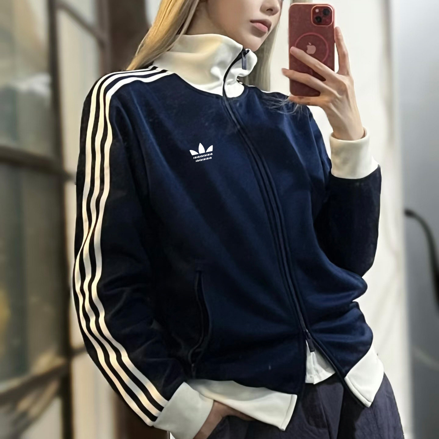 三条杠复古运动立领短外套女
