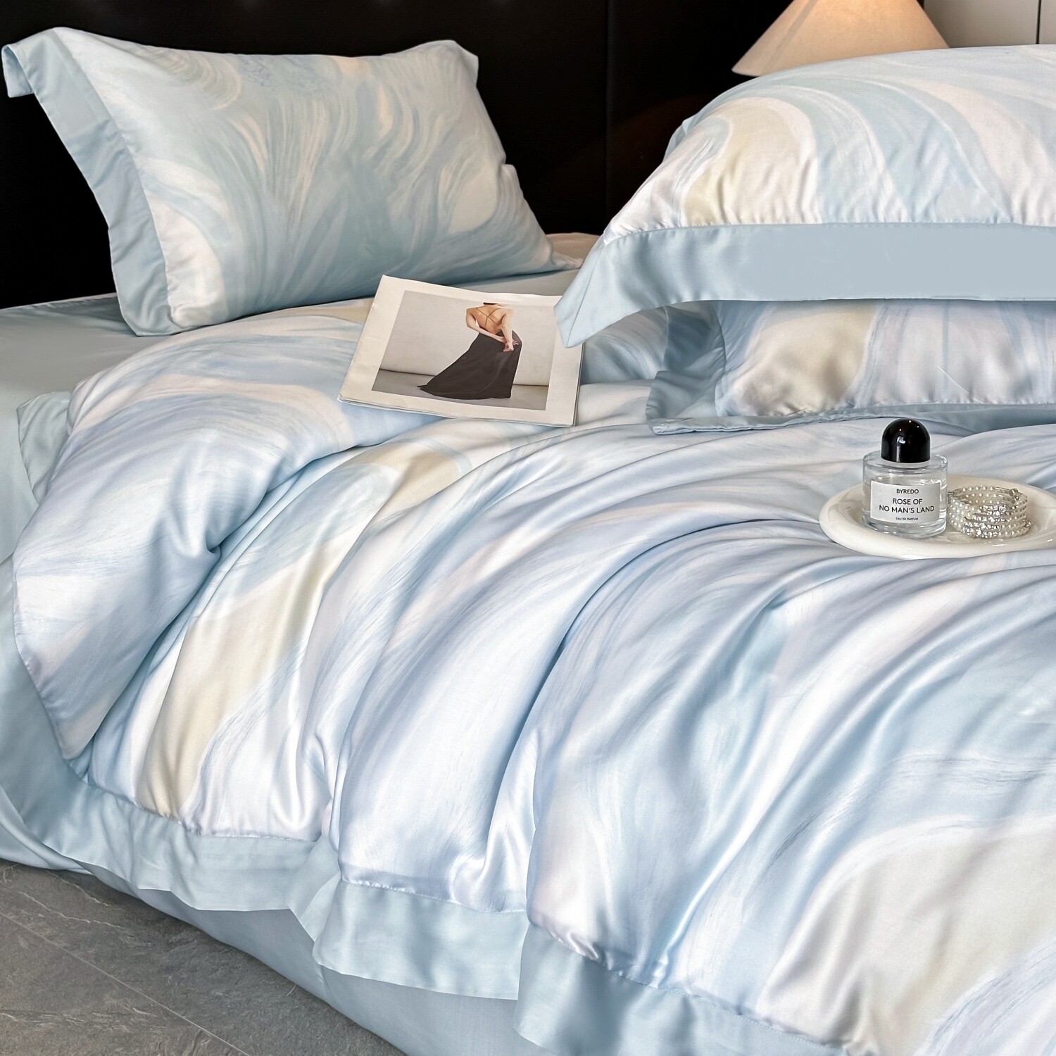 夏季A类裸睡100%莱赛尔天丝四件套真丝被套凉爽丝滑床笠床上用品4