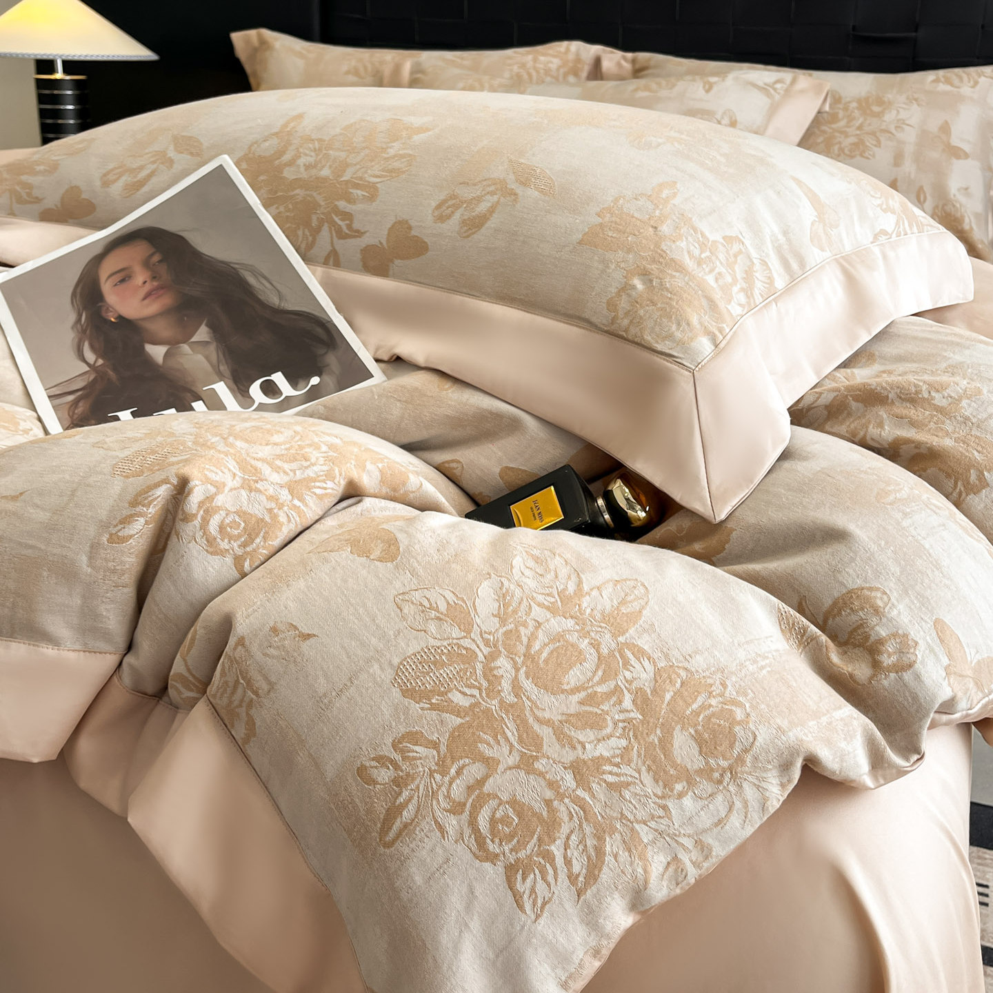 秋冬纯棉A类活性提花全棉四件套4