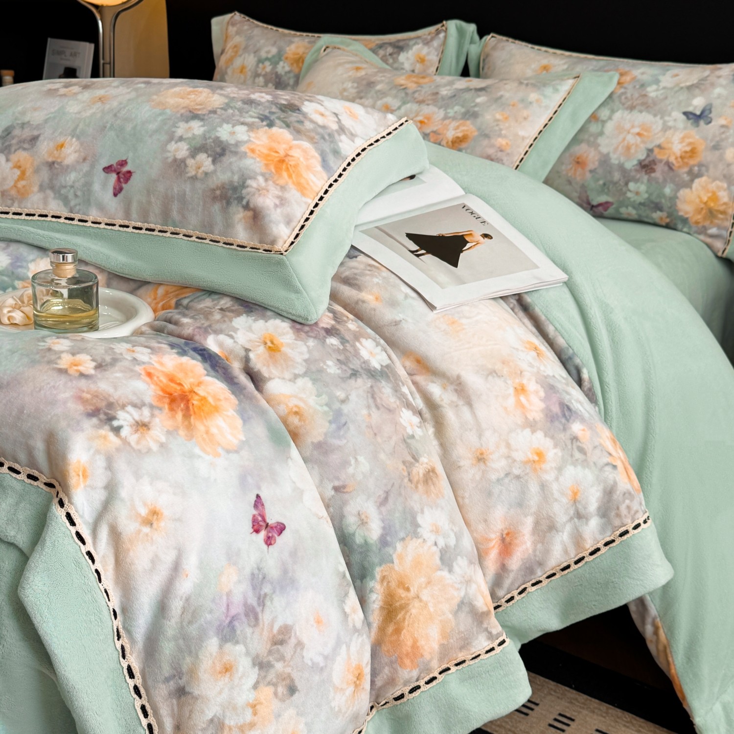 冬季防静电A类牛奶绒四件套保暖珊瑚绒被套双面加绒加厚床上用品4,床上用品,床品套件/四件套/多件套,淘宝优惠券,粉丝福利购,淘宝优惠卷