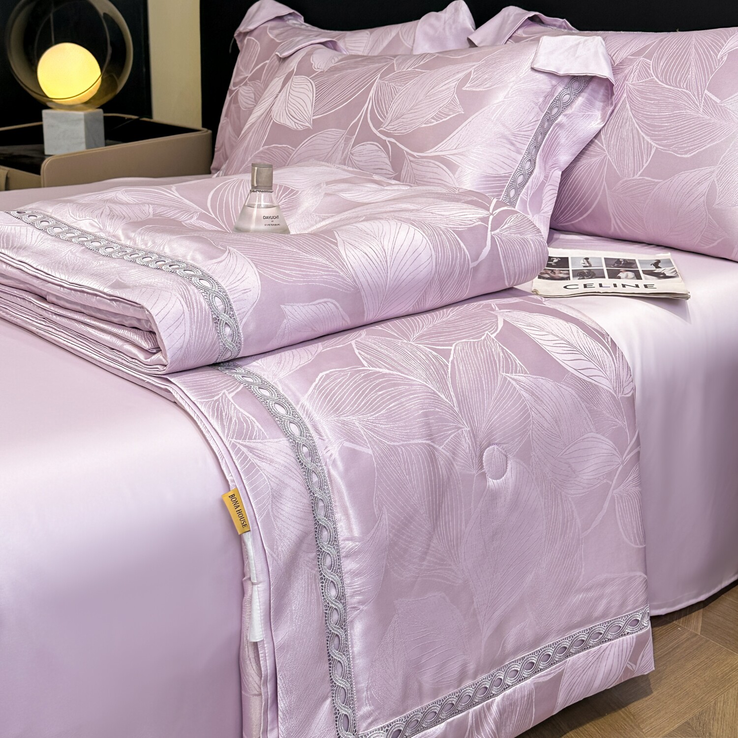 高端A类可机洗真丝夏凉被四件套凉爽丝滑冰丝薄被双面天丝空调被4